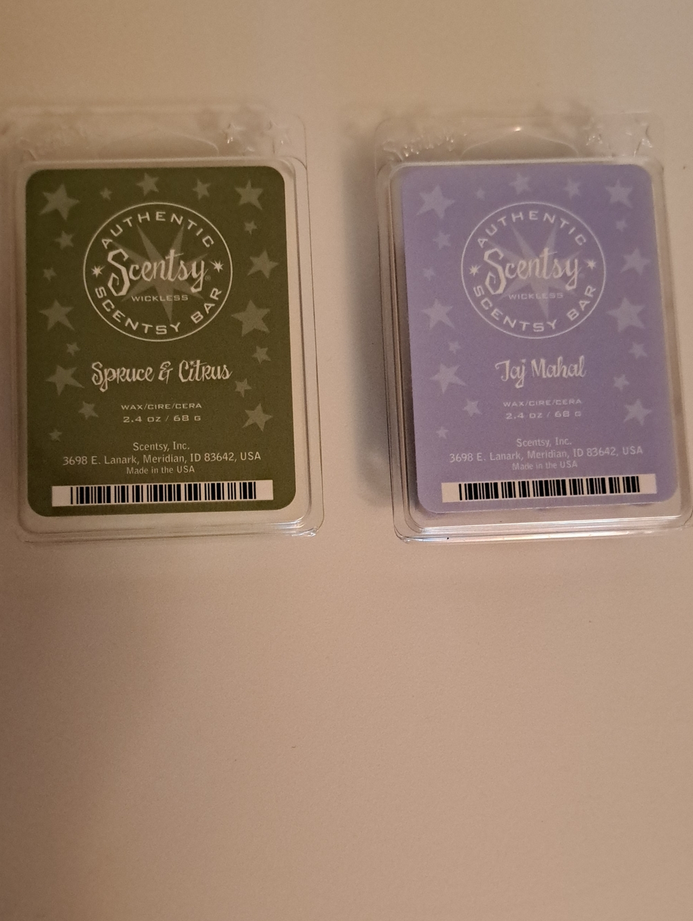 Two Scentsy Wax Bar Duo - Green & Lavender Scents